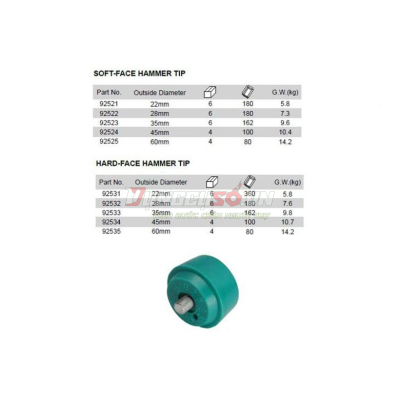 Đầu búa nhựa mềm 22mm Sata 92521