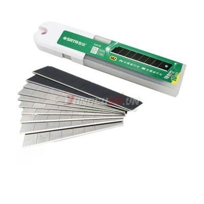 Lưỡi dao rọc thẳng thép SK2 18mm Sata 93433A