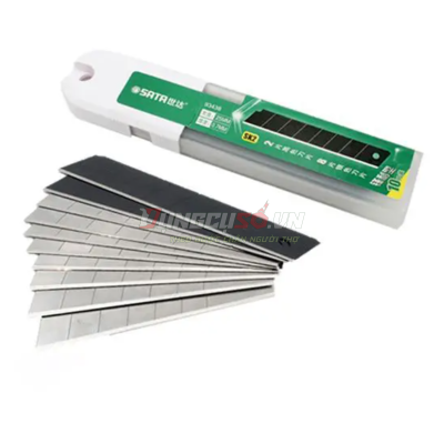 Lưỡi dao rọc thẳng thép SK2 18mm Sata 93433A