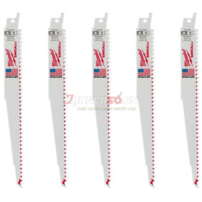 Lưỡi cưa kiếm đa năng WRECKER T8-225.36mm Milwaukee 48-00-5706 (Bộ 5 lưỡi)