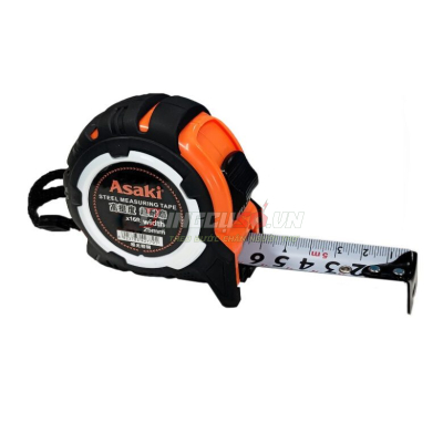 Thước kéo nền trắng chống va đập 5m x 19mm Asaki AK-2778
