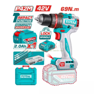 Máy khoan búa không chổi than dùng pin TOTAL TIDLI426981 (42V)