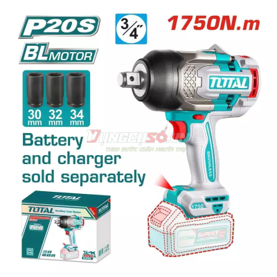 Thân máy siết bu lông không chổi than dùng pin 20V TOTAL TIWLI201751| 2.100Nm