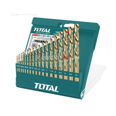 Bộ 19 mũi khoan kim loại HSS 1-10mm Total TACSD0195