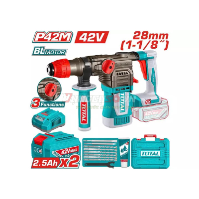 Máy khoan bê tông không chổi than dùng pin 42V TOTAL TRHLI422882