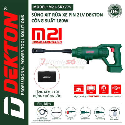 Thân máy rửa xe pin (set không pin) Dekton M21-SRX775