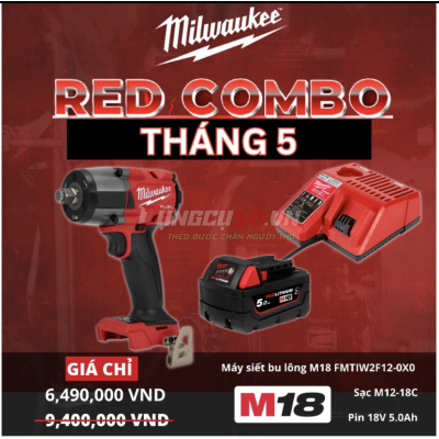 RED COMBo | Máy siết bu lông Milwaukee M18 FMTIW2F12